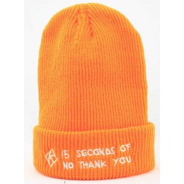 15 SECONDS OF NO THANK YOU Orange Beanie JT
