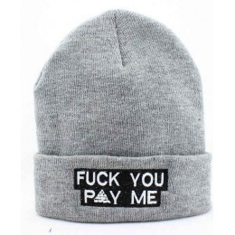 FUCK YOU PAY ME Grey Beanie JT
