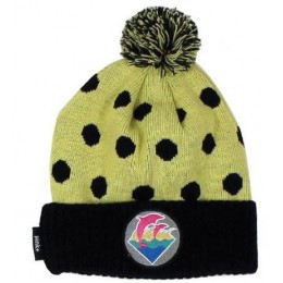 Pink Dolphin Waves Polka Yellow Beanie JT