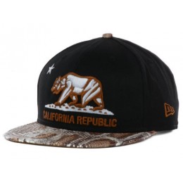 Califomia Republic Black Snapback Hat GF