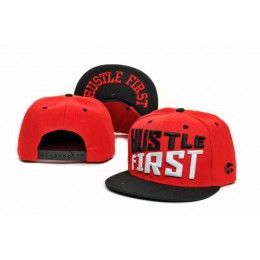 HUSTLE FIRST Red Snapbacks Hat GF