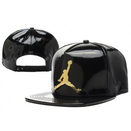 Jordan Leather Black Snapback Hat XDF 0526