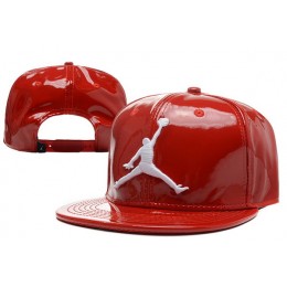 Jordan Leather Red Snapback Hat XDF 0526