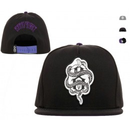 Rebel8 Black Snapback Hat LS