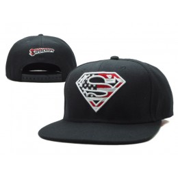 Super Man Black Snapback Hat SF 0701