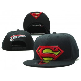 Super Man Black Snapback Hat SF 0613
