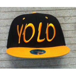 YOLO Black Snapback Hat GF 2