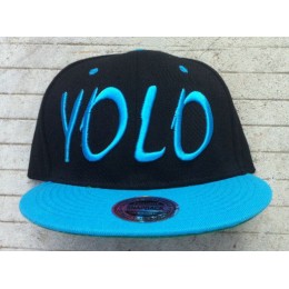 YOLO Black Snapback Hat GF
