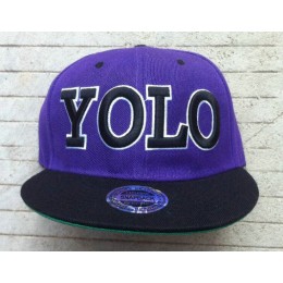 YOLO Purple Snapback Hat GF