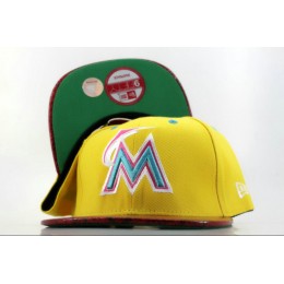 Miami Marlins Yellow Snapback Hat QH