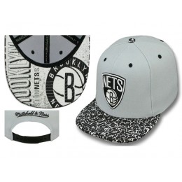 Brooklyn Nets Grey Snapback Hat LS
