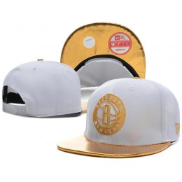 Brooklyn Nets White Snapback Hat SD