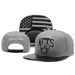 Brooklyn Nets Grey Snapback Hat XDF 0613