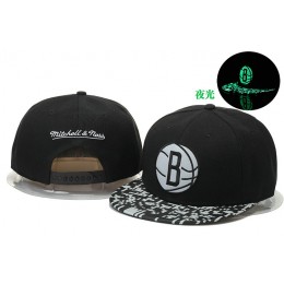 Brooklyn Nets Black Snapback Noctilucence Hat GS 0620
