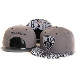 Brooklyn Nets Grey Snapback Hat YS 1