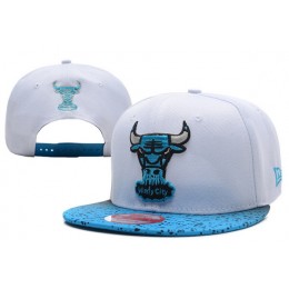 Chicago Bulls White Snapback Hat XDF 0701