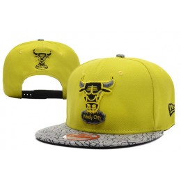 Chicago Bulls Yellow Snapback Hat XDF 0701