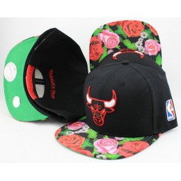 Chicago Bulls Flower Bill Snapback Hat JT18