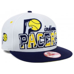Indiana Pacers White Snapback Hat SD
