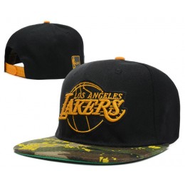 Los Angeles Lakers Black Snapback Hat DF 1