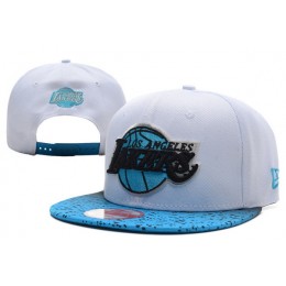 Los Angeles Lakers White Snapback Hat XDF 0701