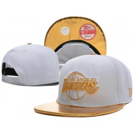 Los Angeles Lakers White Snapback Hat SD