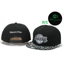 Los Angeles Lakers Black Snapback Noctilucence Hat GS 0620