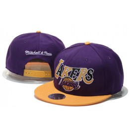 Los Angeles Lakers Snapback Purple Hat GS 0620