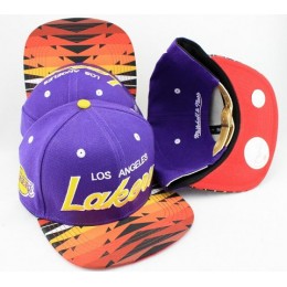 Los Angeles Lakers Navajo Retro Bill Gold Leather Strap Back Hat JT21