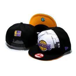 Los Angeles Lakers Black Snapback Hat YS 0512