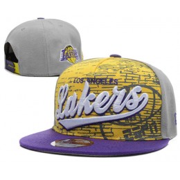 Los Angeles Lakers Grey Snapback Hat DF1 0512