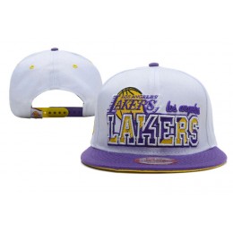 Los Angeles Lakers White Snapback Hat XDF 0512
