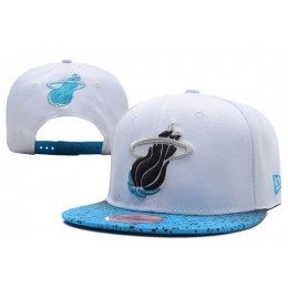 Miami Heat White Snapback Hat XDF 0701