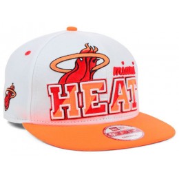 Miami Heat White Snapback Hat SD 1