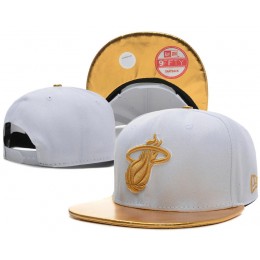 Miami Heat White Snapback Hat SD