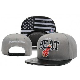 Miami Heat Grey Snapback Hat XDF 0613