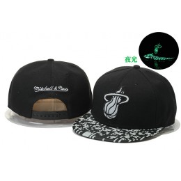 Miami Heat Black Snapback Noctilucence Hat GS 0620