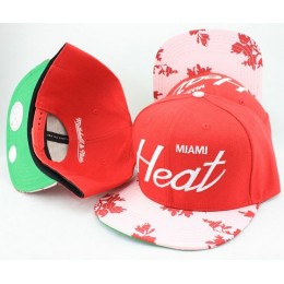 Miami Heat Flower Bill Snapback Hat JT07