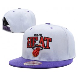 Miami Heat White Snapback Hat DF 0512