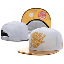 Oklahoma City Thunder White Snapback Hat SD 1