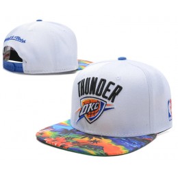 Oklahoma City Thunder White Snapback Hat SD