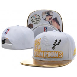 San Antonio Spurs 2014 NBA Finals Champions White Snapback Hat SD 0701