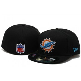 Miami Dolphins Black Fitted Hat 60D 0721