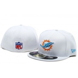 Miami Dolphins White Fitted Hat 60D 0721