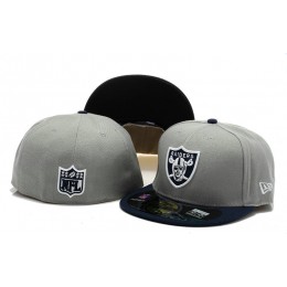 Oakland Raiders Grey Fitted Hat 60D 0721