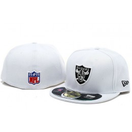 Oakland Raiders White Fitted Hat 60D 0721