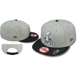 Super Bowl XLVII Baltimore Ravens Grey Snapbacks Hat LS