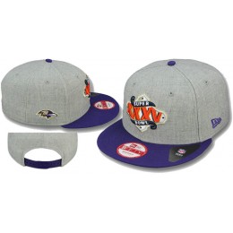 Super Bowl XXXV Baltimore Ravens Grey Snapbacks Hat LS