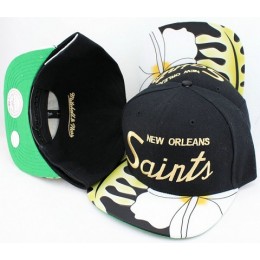 New Orleans Saints Flower Bill Snapback Hat JT11