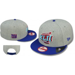 Super Bowl XLII New York Giants Grey Snapbacks Hat LS